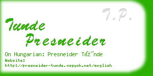 tunde presneider business card